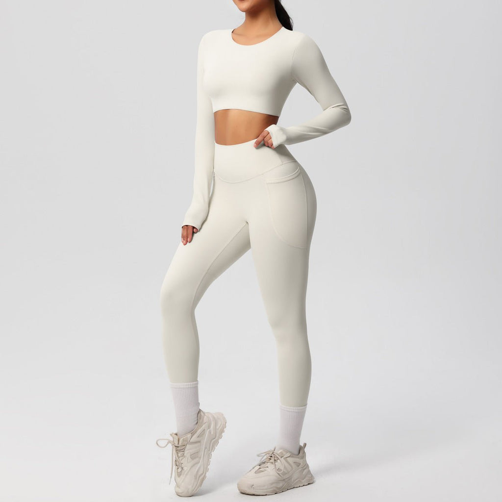 High Elastic Brushed Yoga Two Piece Set - Solbana