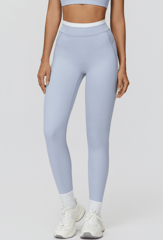 High Waist Nude Feel Contrast Yoga Pants - Solbana