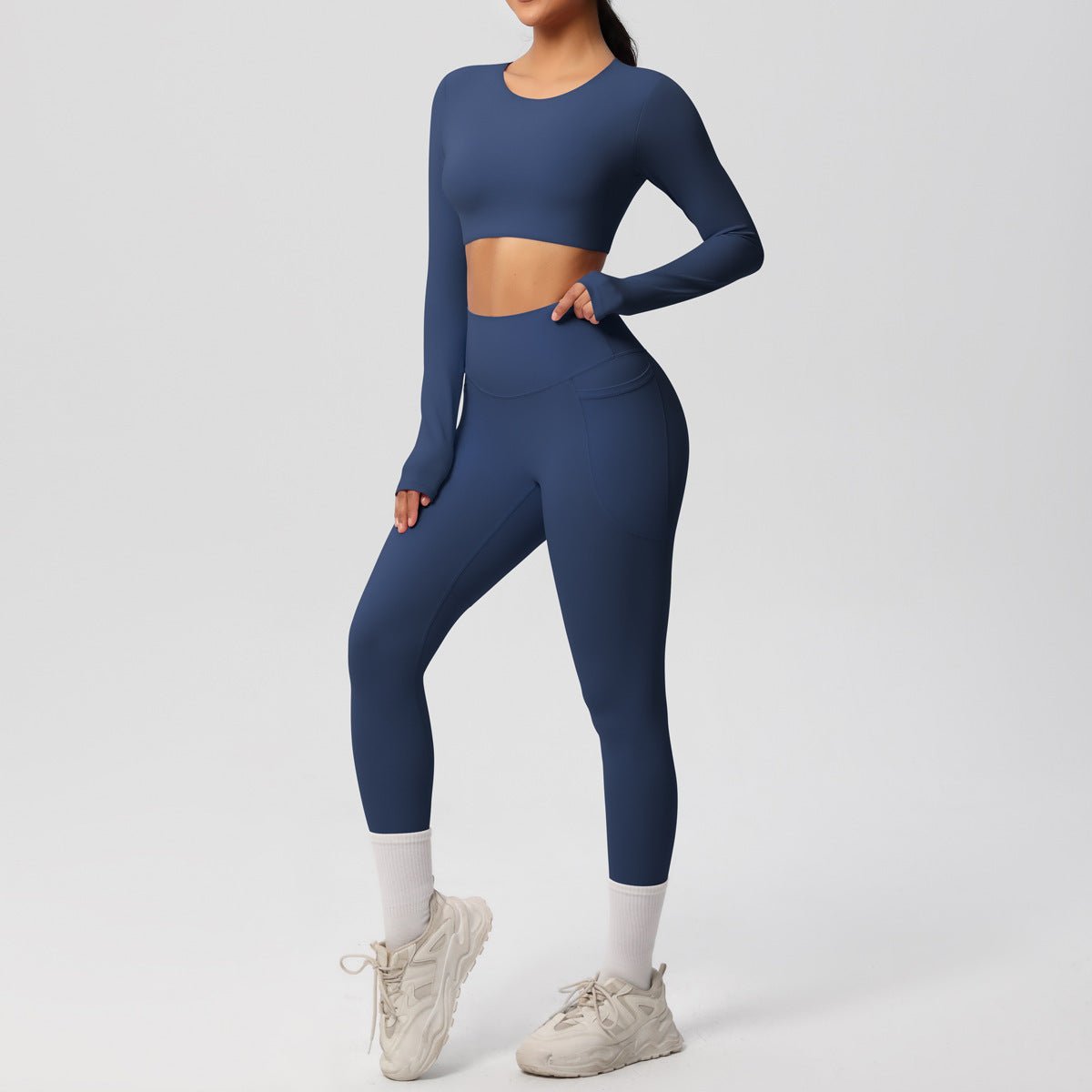 High Elastic Brushed Yoga Two Piece Set - Solbana