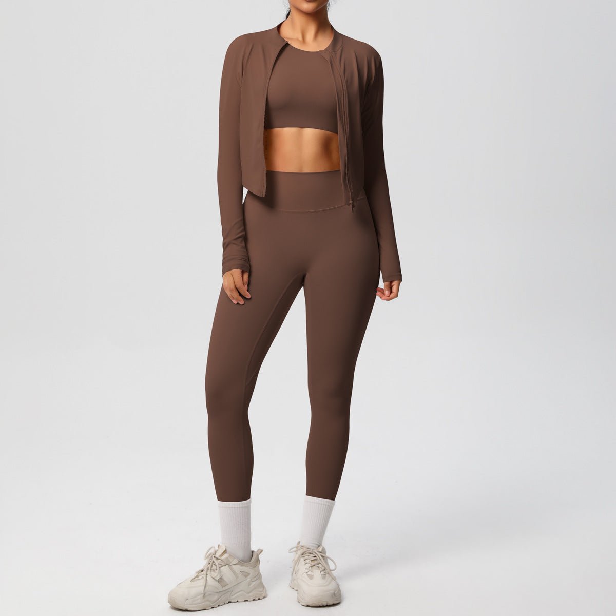 3 Piece Yoga Set with Jacket and Top - Solbana