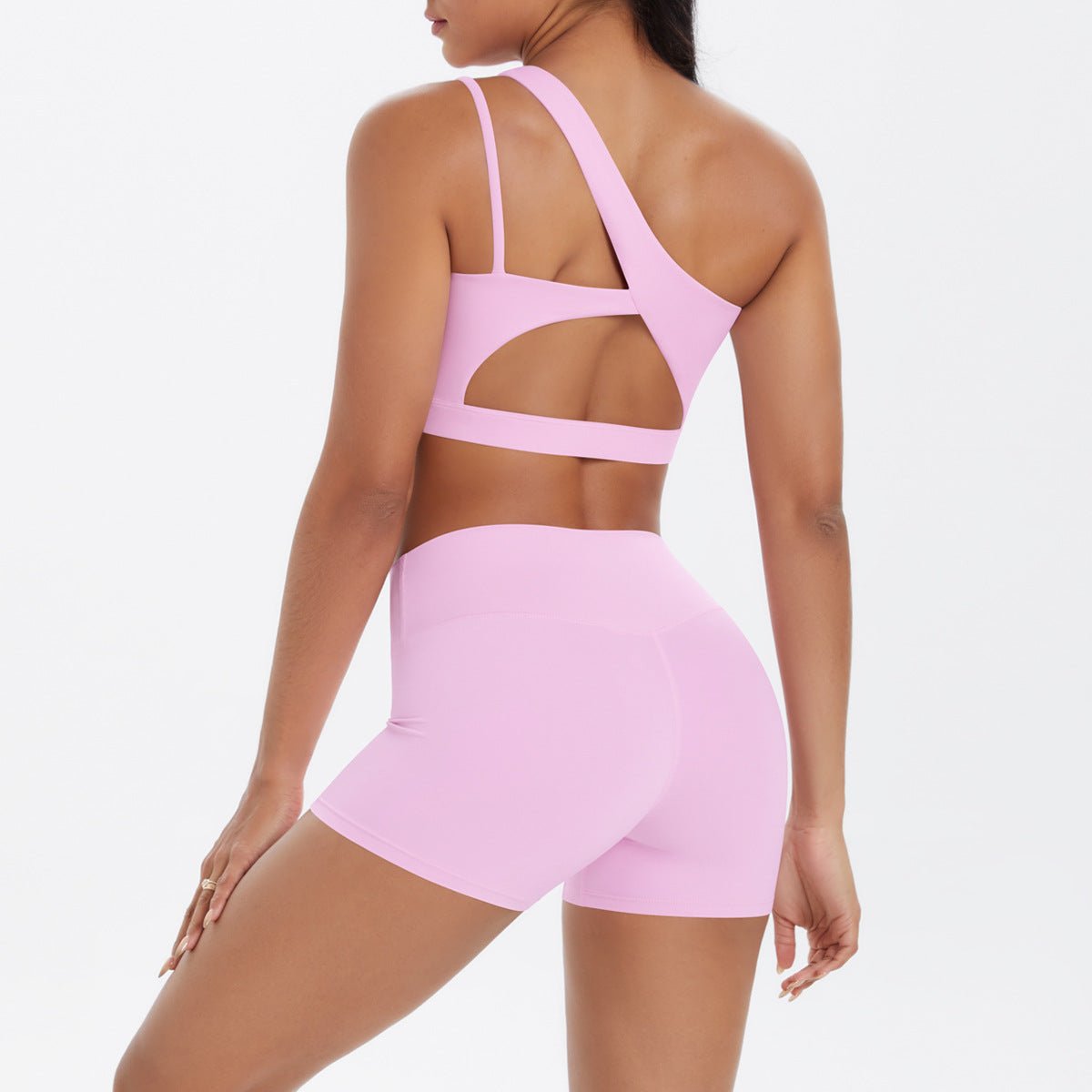 One Shoulder Nude Feel Yoga Set - Solbana