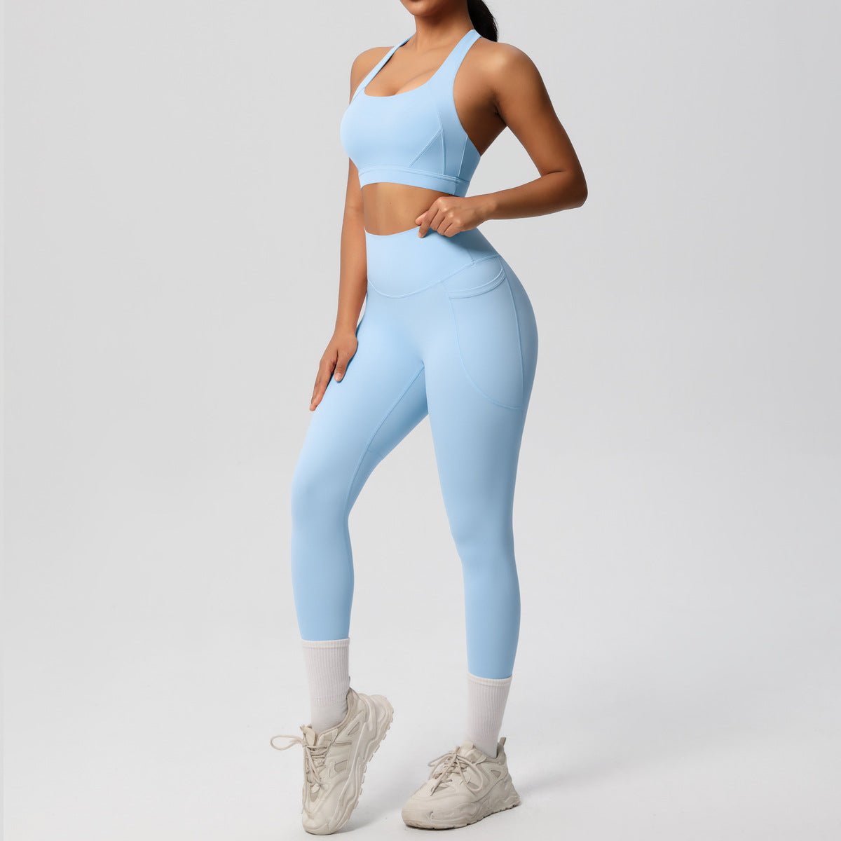 Shockproof Yoga Vest & Pocket Pants Set - Solbana
