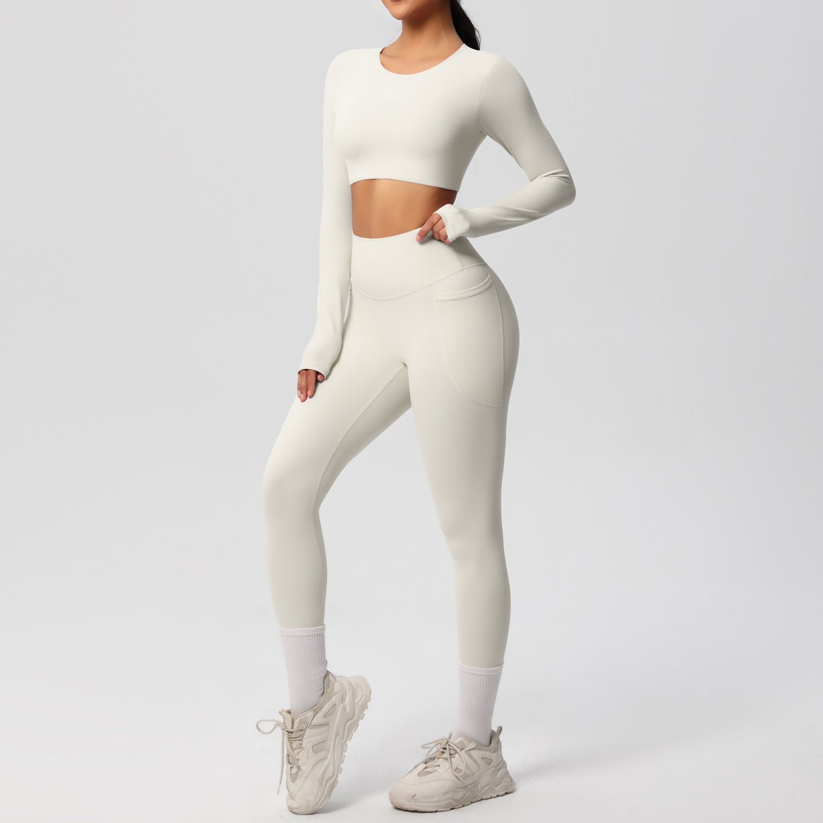 High Elastic Brushed Yoga Two Piece Set - Solbana