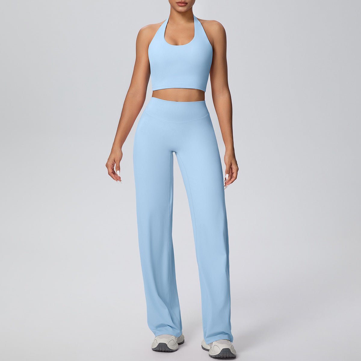 Halter Yoga Set with Straight Fit Trousers - Solbana
