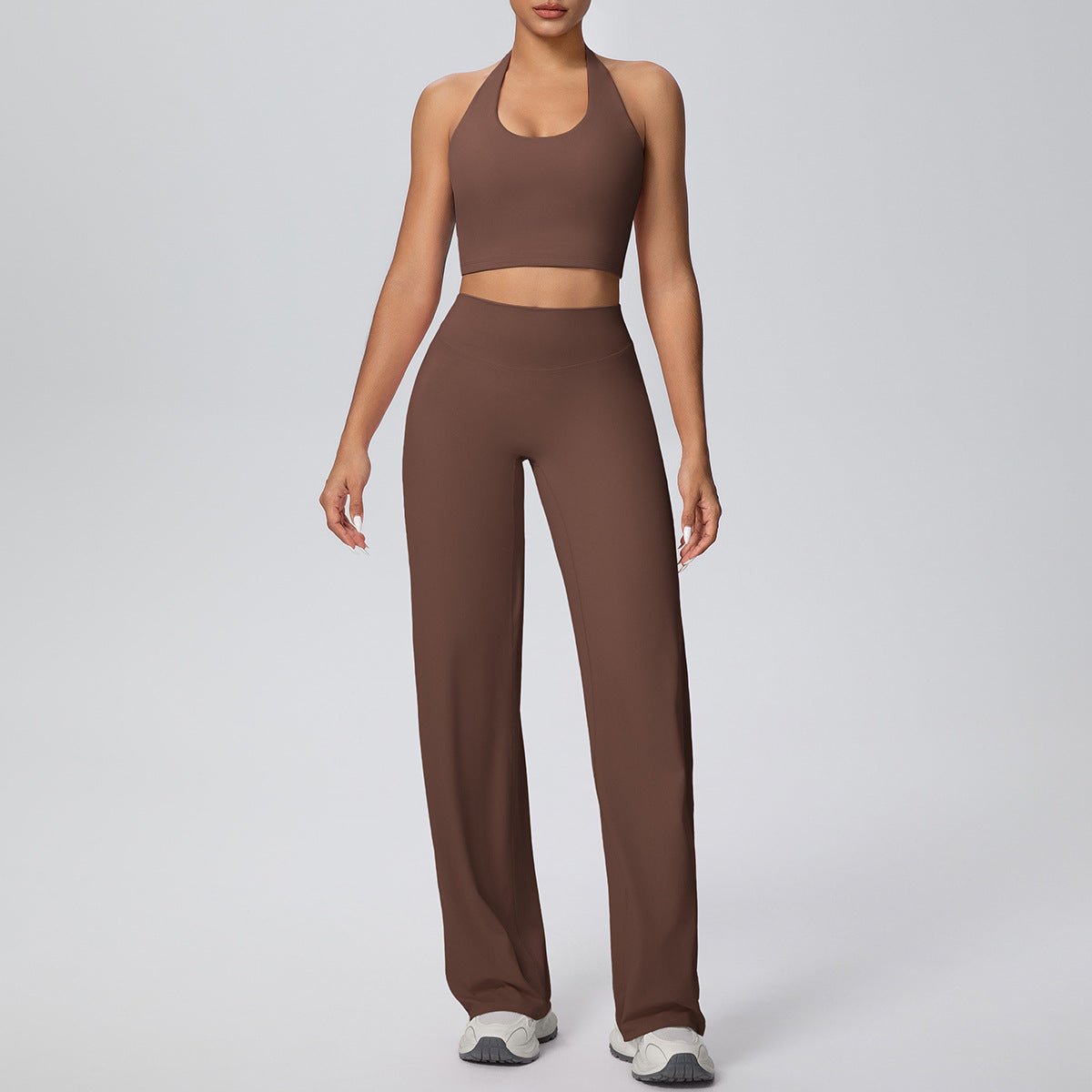 Halter Yoga Set with Straight Fit Trousers - Solbana