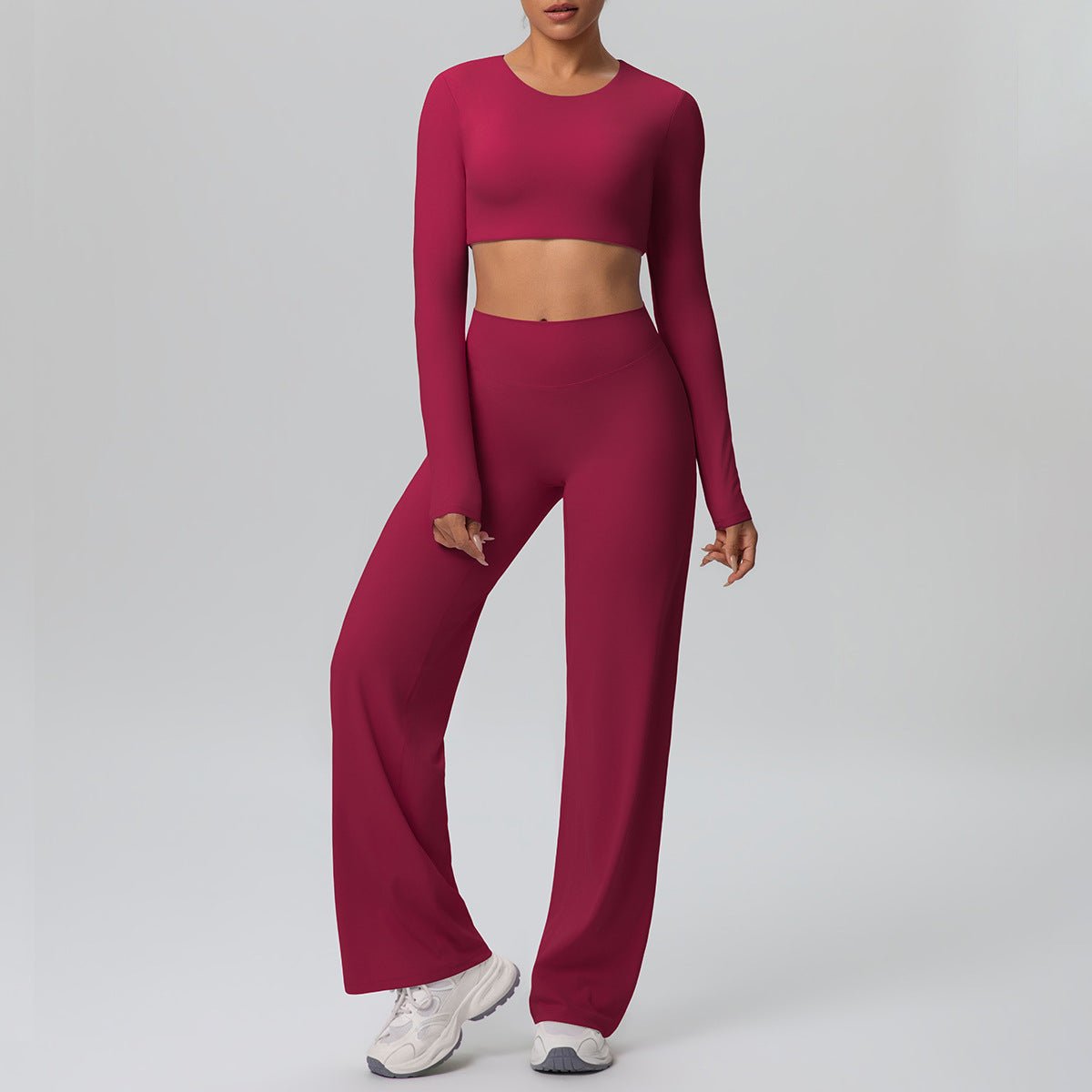 Long Sleeve Breathable Yoga Set with Chest Pad - Solbana