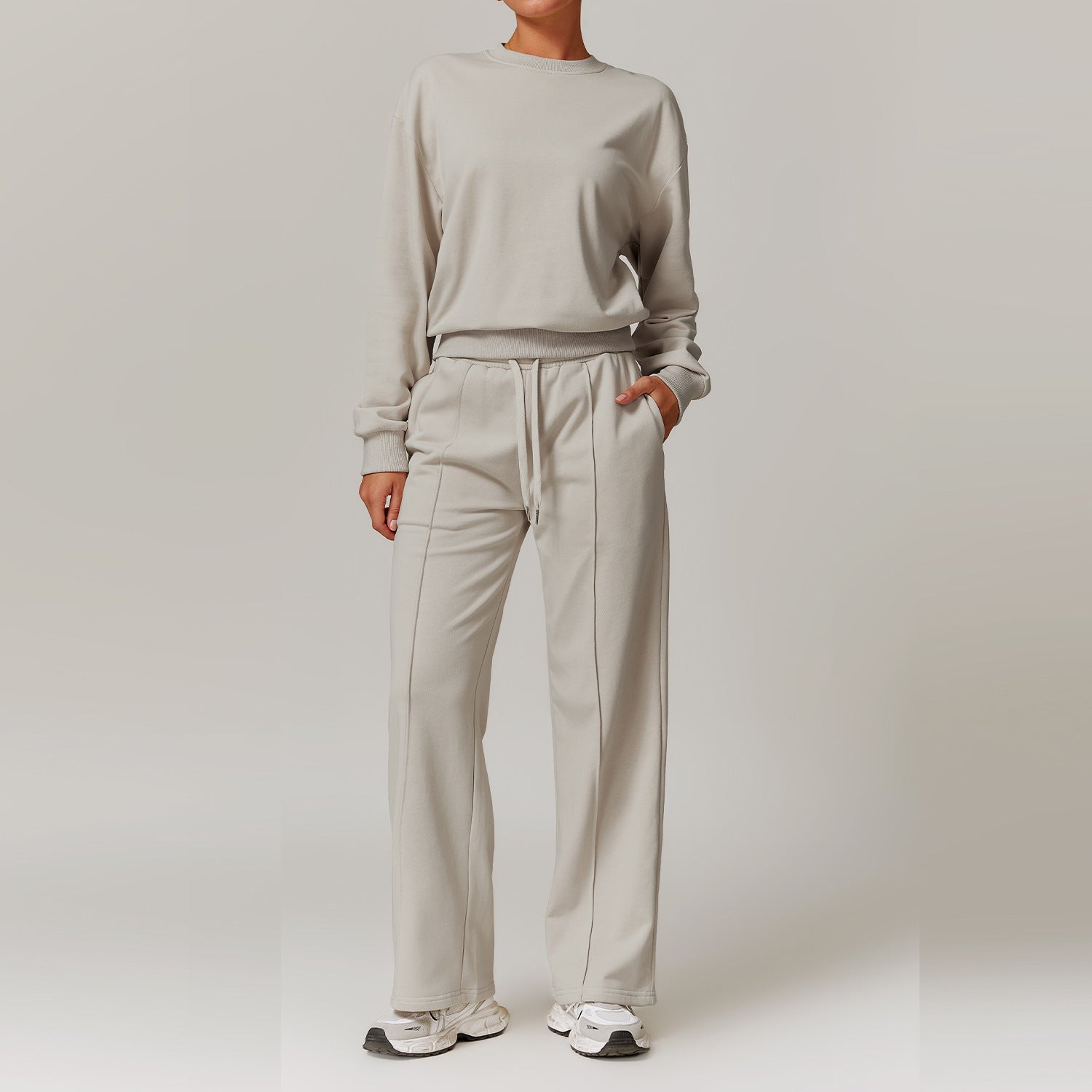 High Waist Wide Leg Workout Lounge Set - Solbana