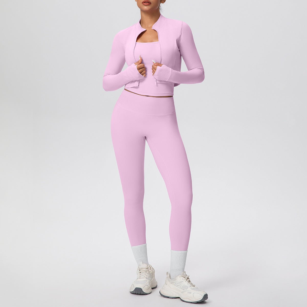 Solid Color 3 Piece Yoga Workout Set - Solbana