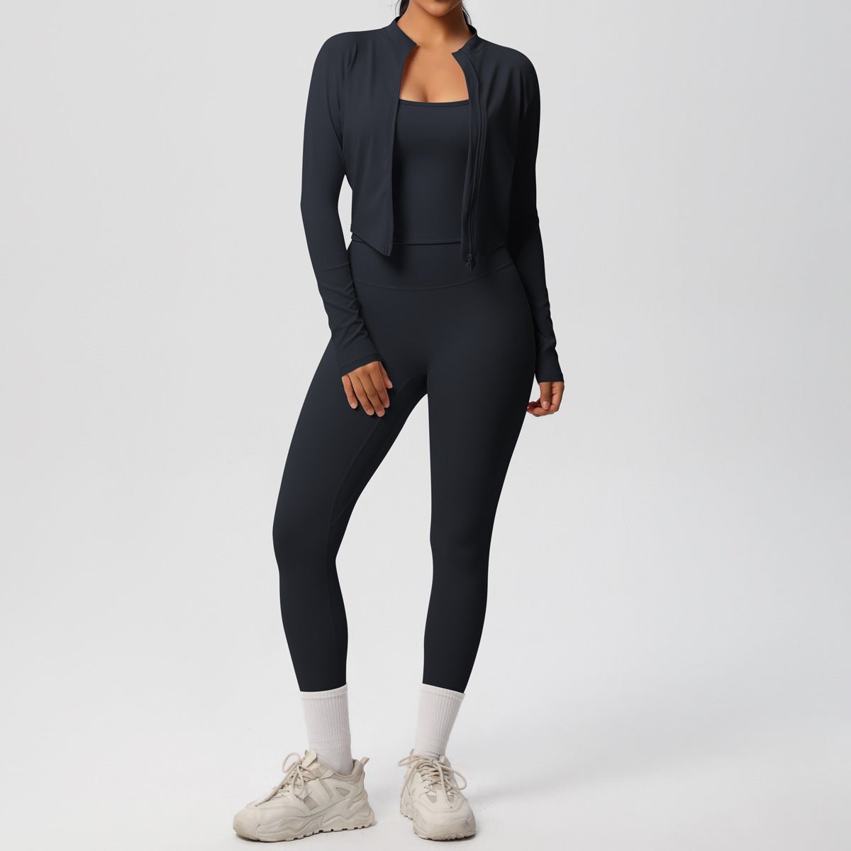 High Waist Nude Feel 3 Piece Yoga Set - Solbana