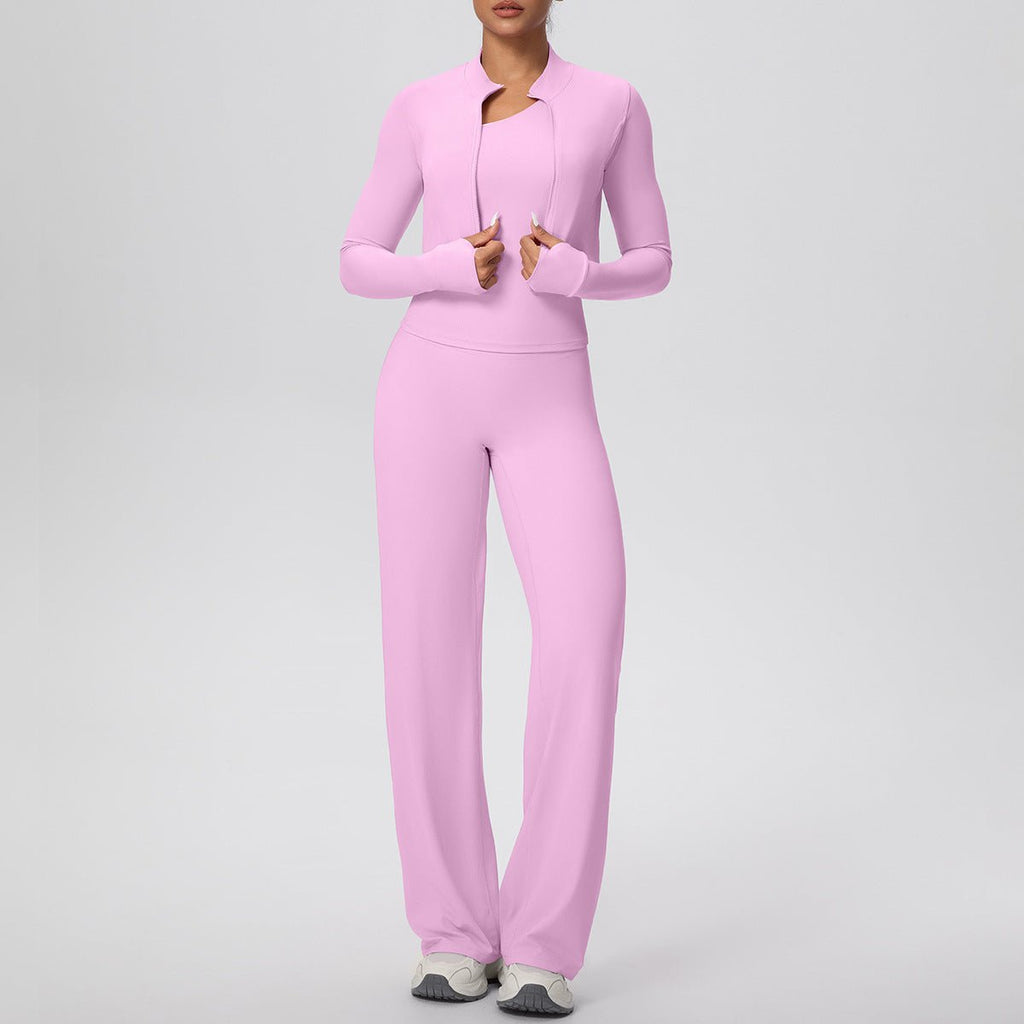 Women's Zip Yoga 3 Piece Workout Set - Solbana