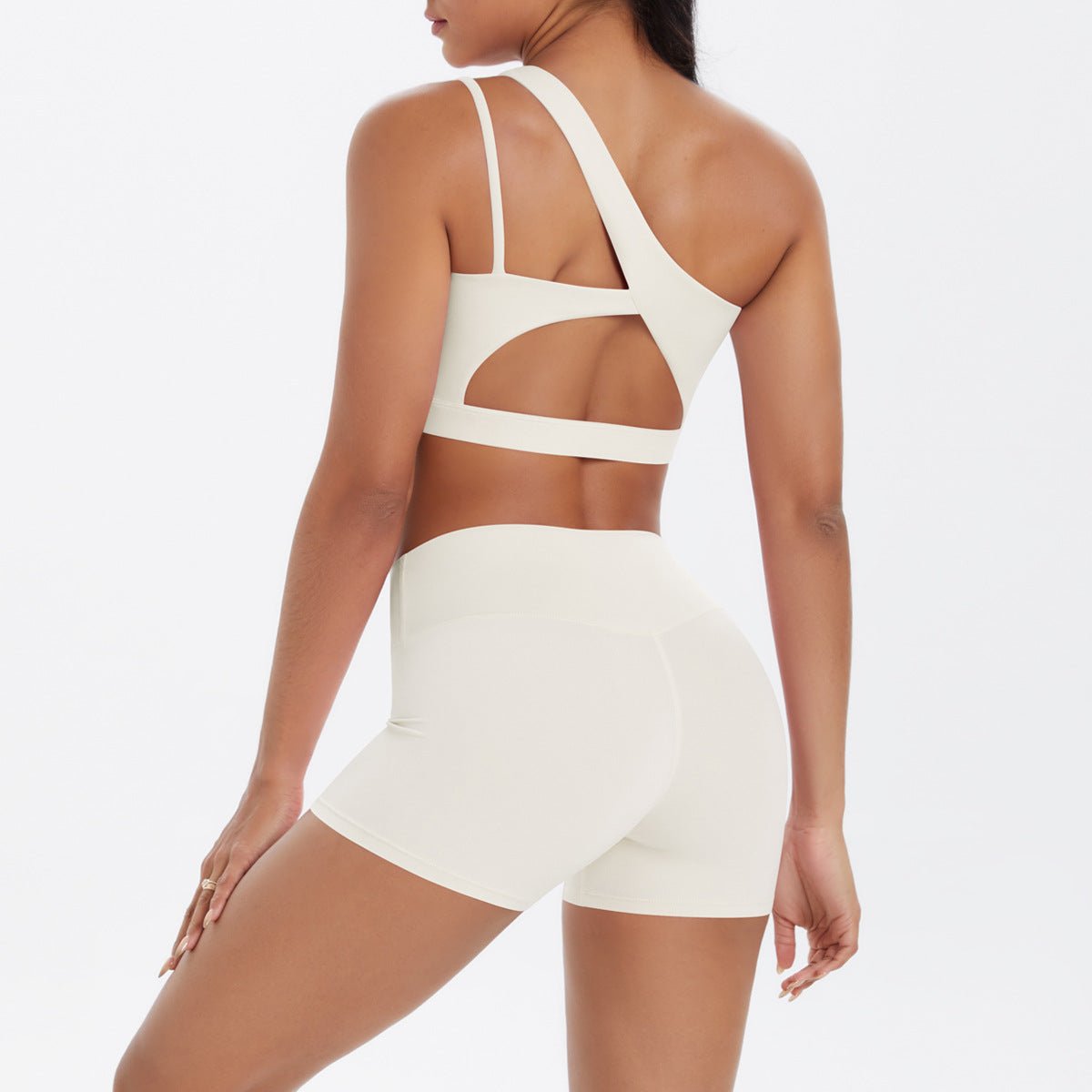 One Shoulder Nude Feel Yoga Set - Solbana