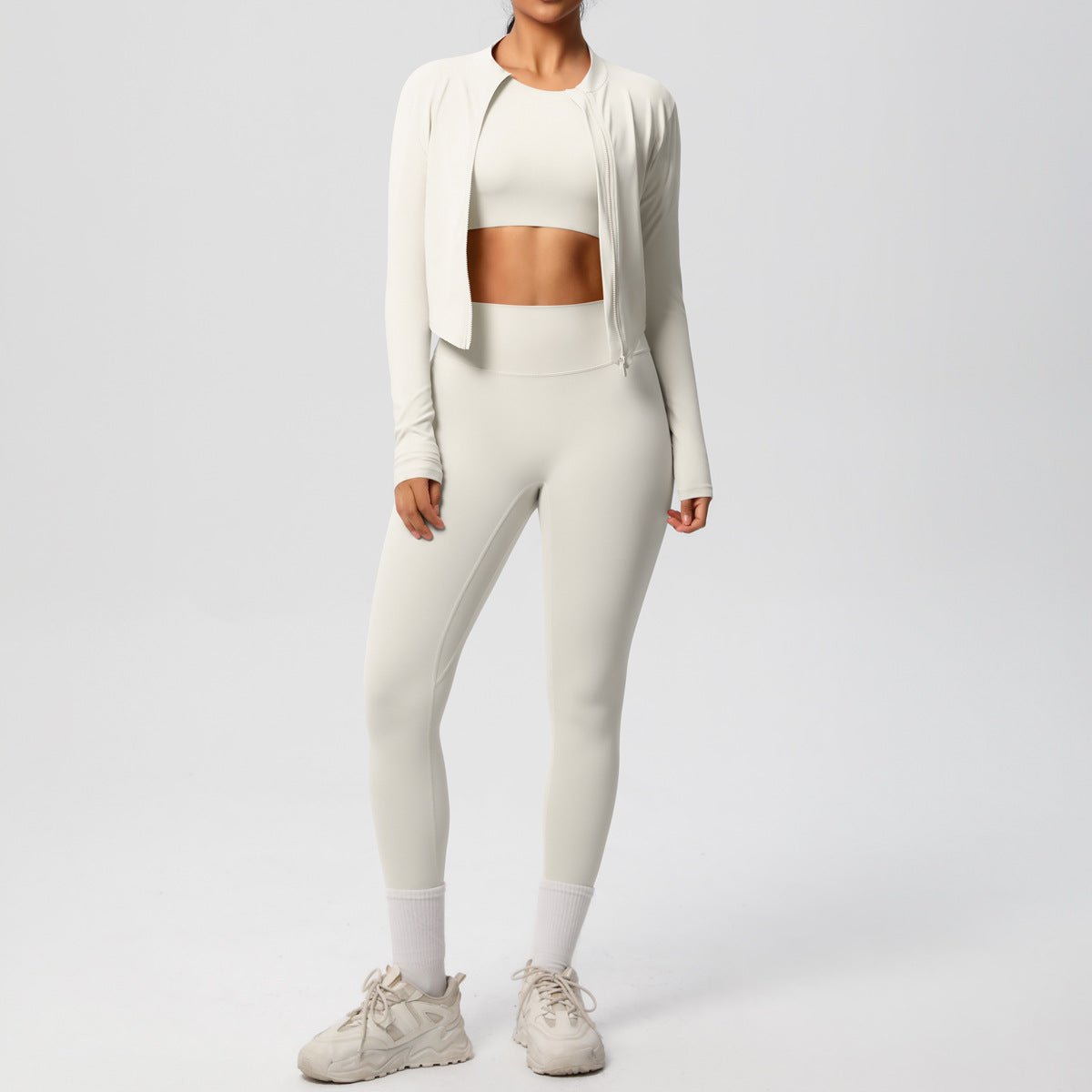 3 Piece Yoga Set with Jacket and Top - Solbana