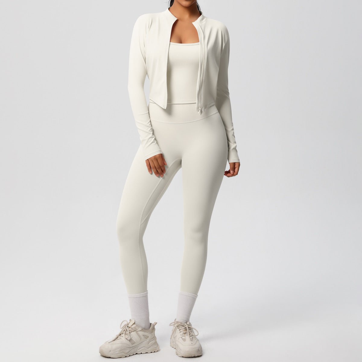 High Waist Nude Feel 3 Piece Yoga Set - Solbana