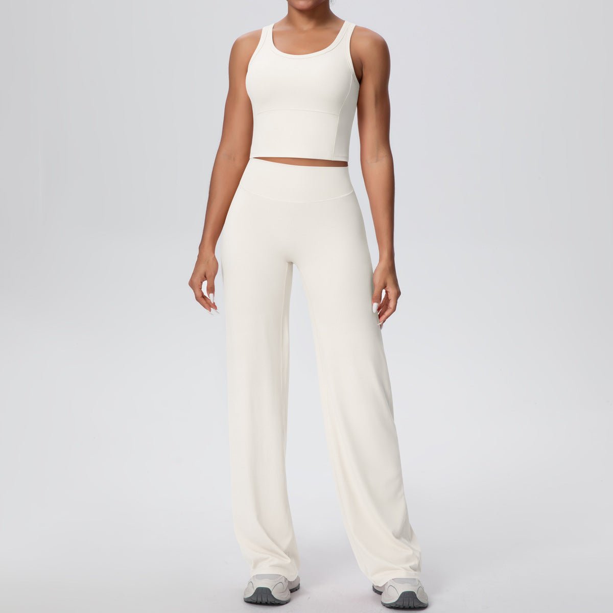 Micro Brushed Yoga Vest and Straight Leg Pants Set - Solbana