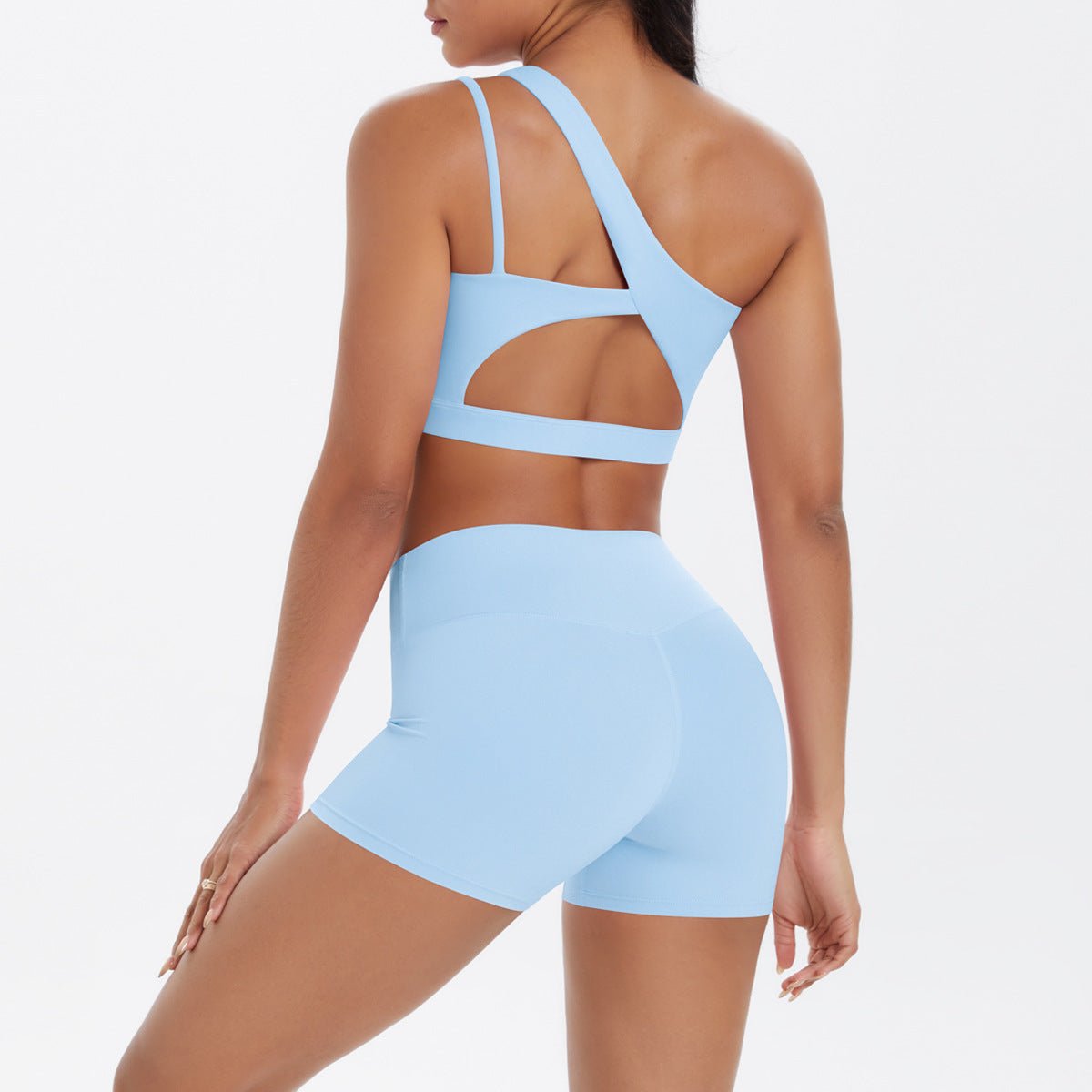 One Shoulder Nude Feel Yoga Set - Solbana
