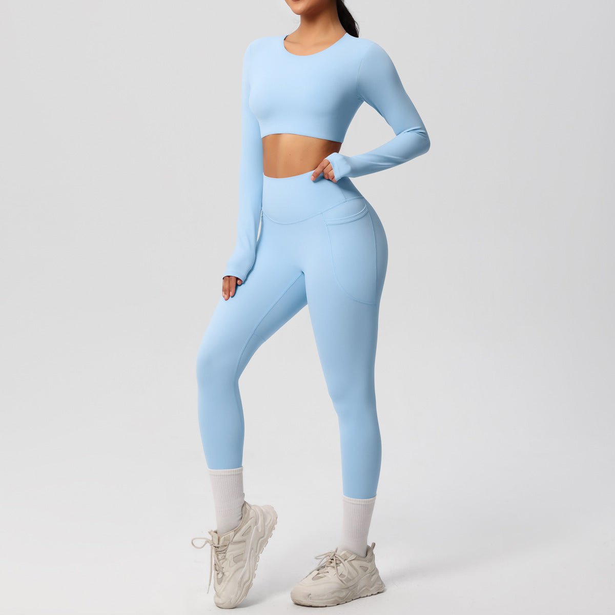 High Elastic Brushed Yoga Two Piece Set - Solbana