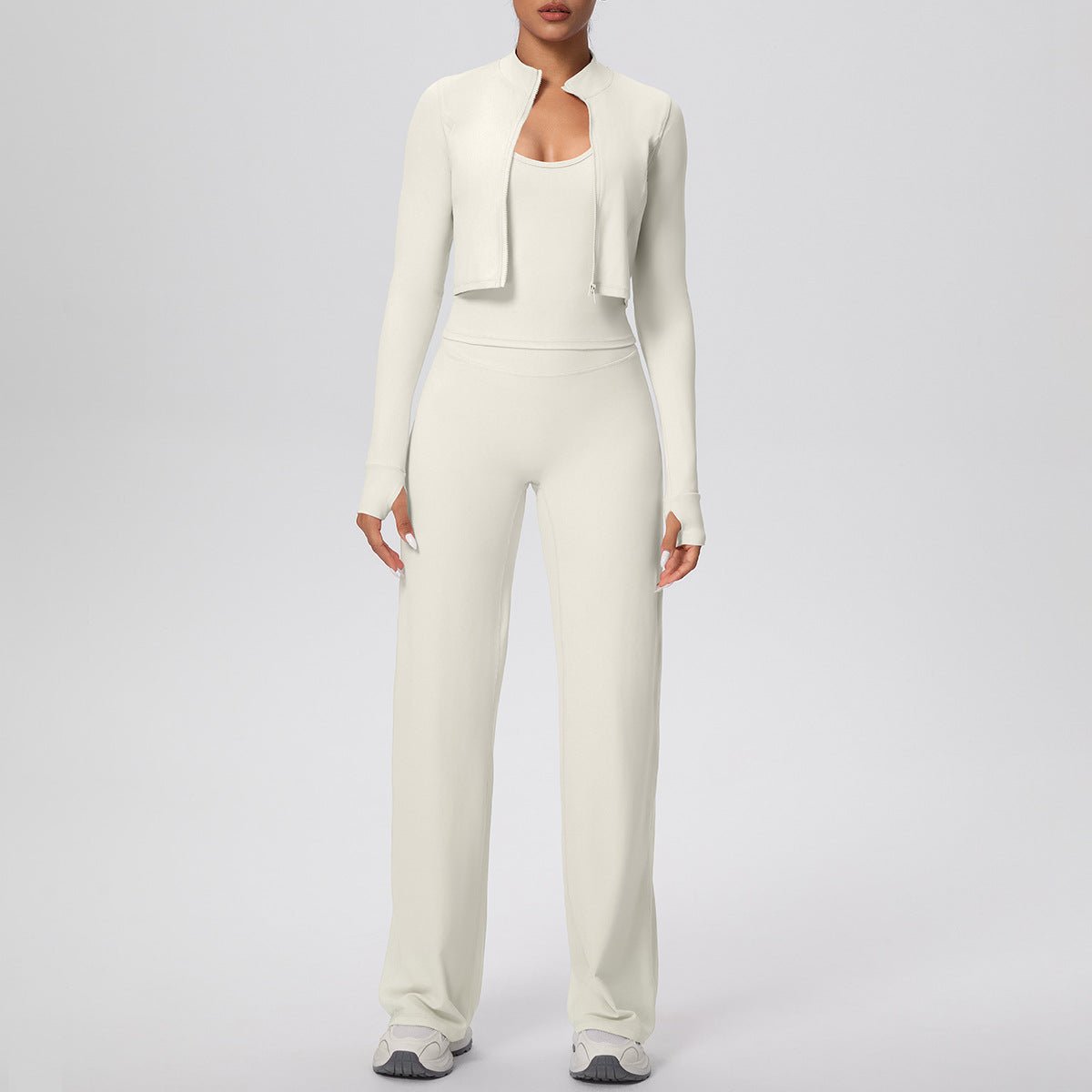 Three Piece Zip Workout Set - Solbana