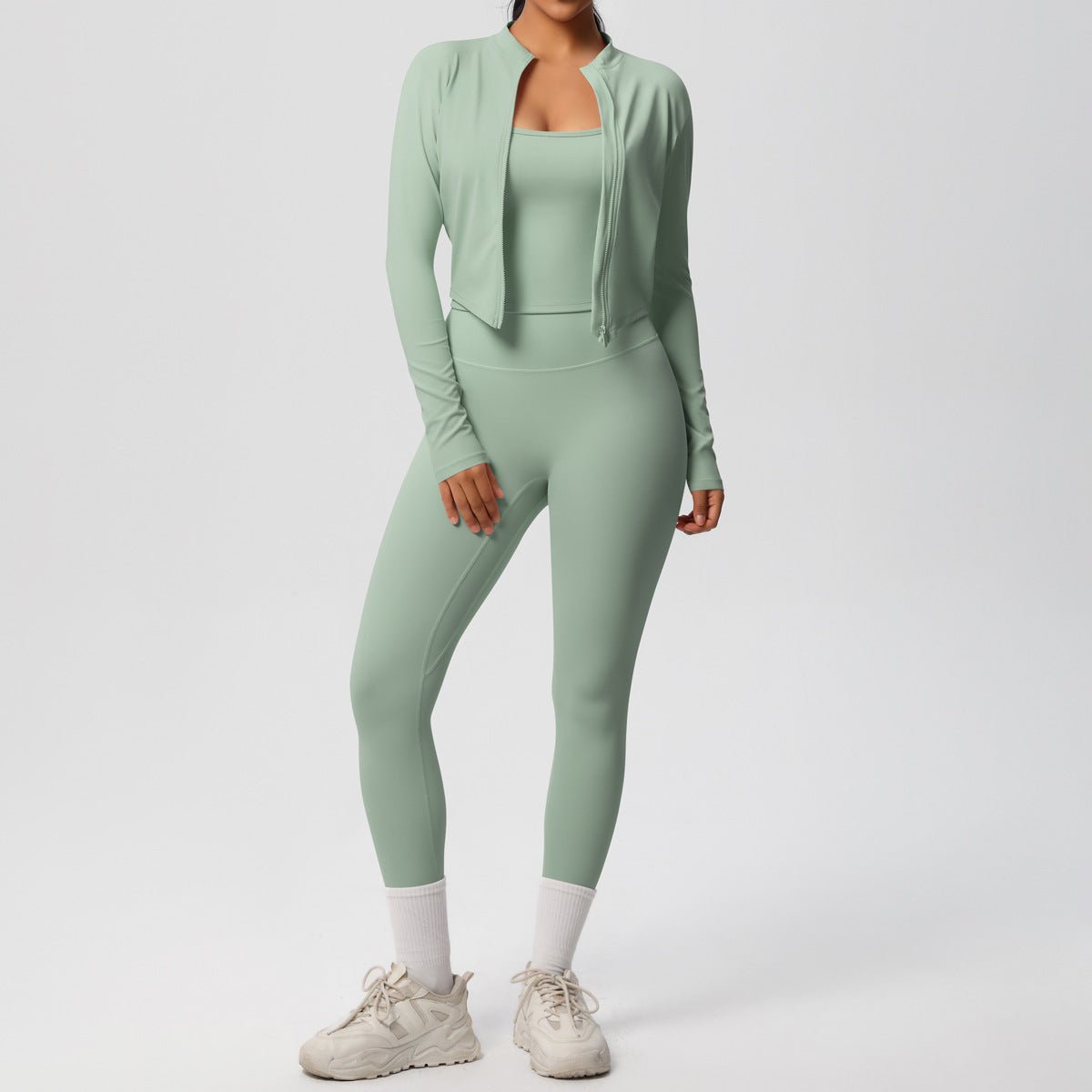 High Waist Nude Feel 3 Piece Yoga Set - Solbana
