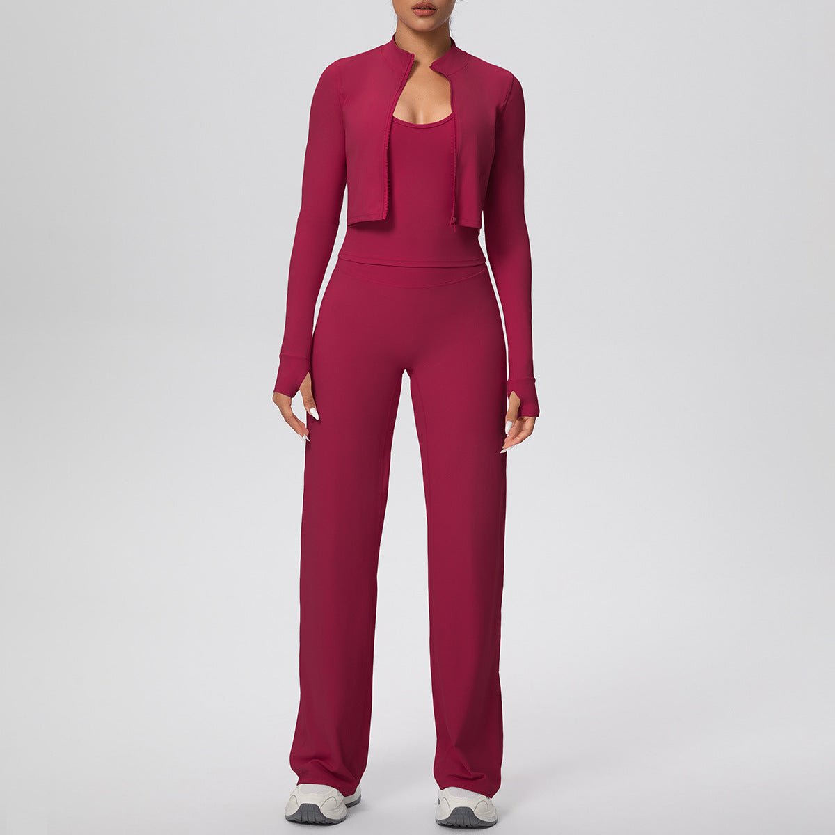 Three Piece Zip Workout Set - Solbana