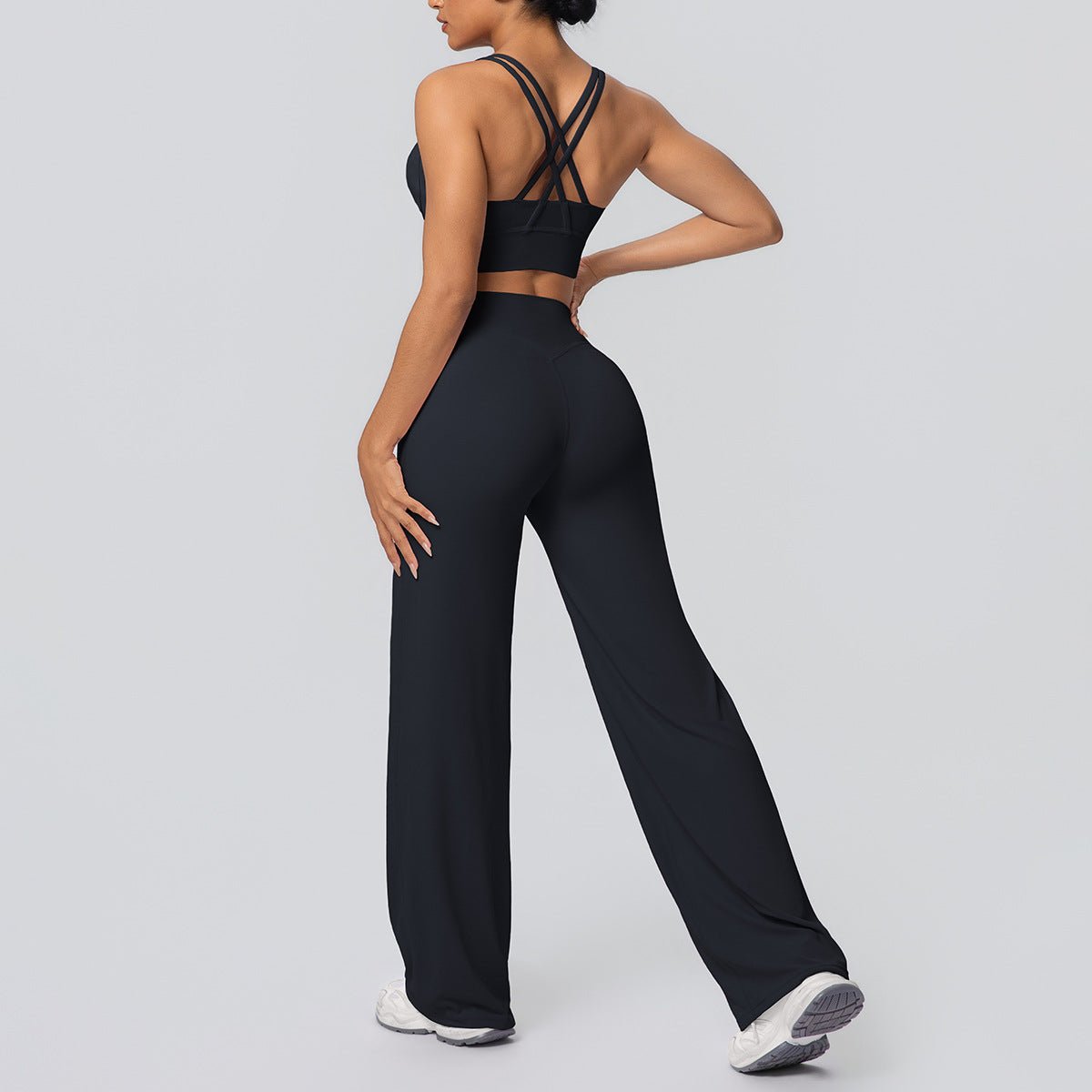 Cross Strap Backless Yoga Set - Solbana