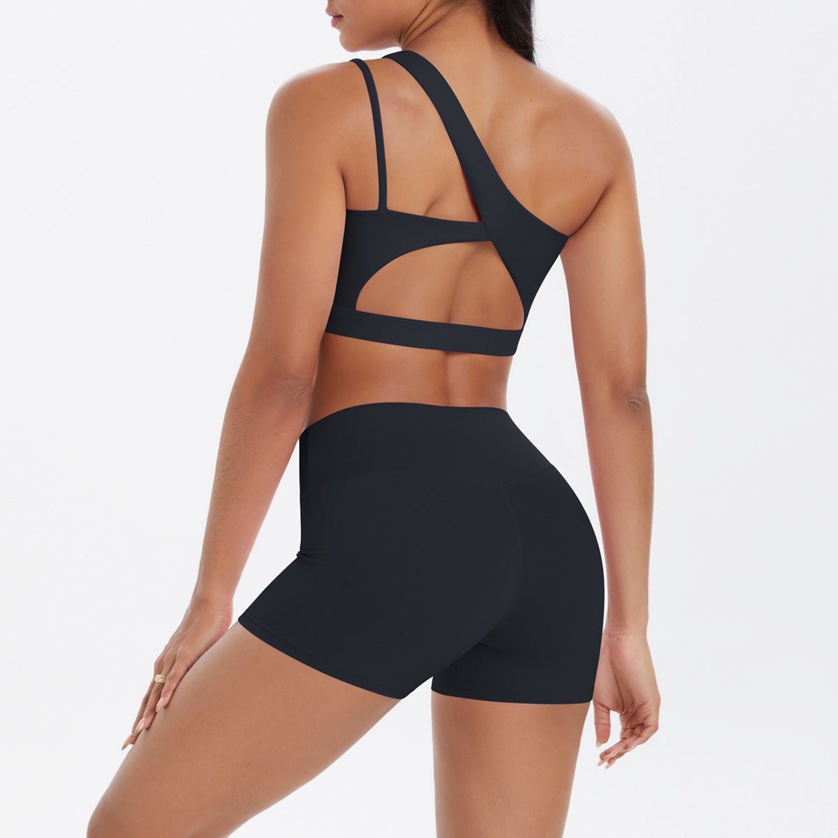 One Shoulder Nude Feel Yoga Set - Solbana