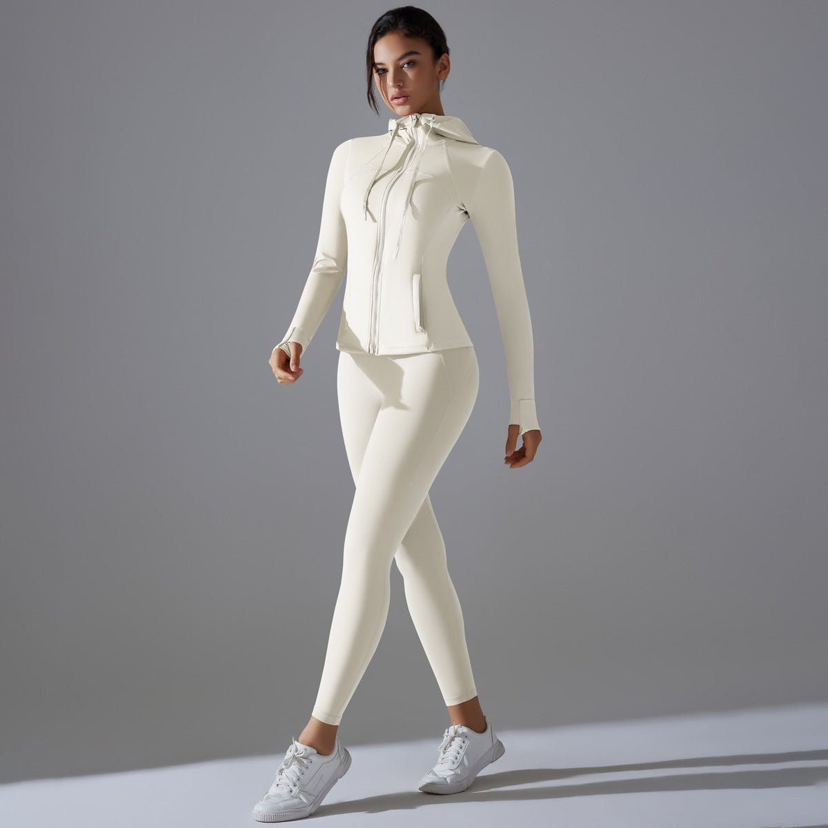 Hooded Zipper Activewear Set - Solbana