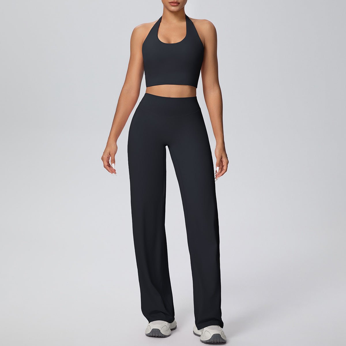 Halter Yoga Set with Straight Fit Trousers - Solbana