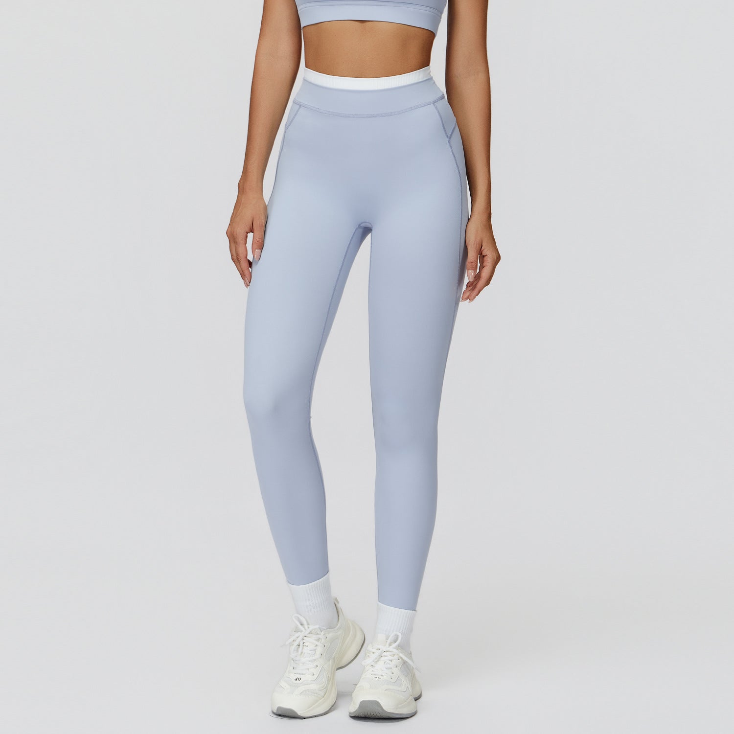High Waist Nude Feel Contrast Yoga Pants - Solbana