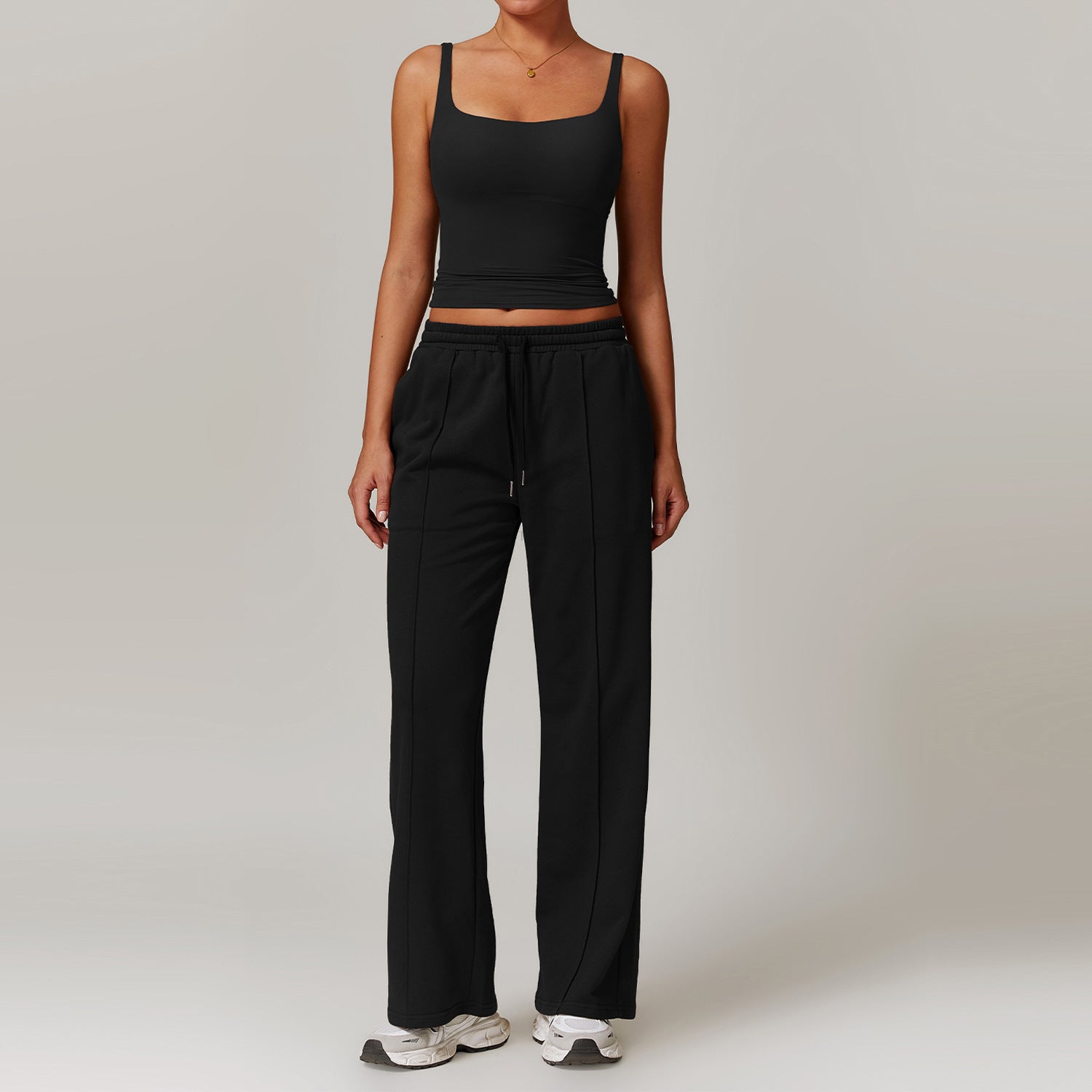 High Waist Wide Leg Workout Lounge Set - Solbana