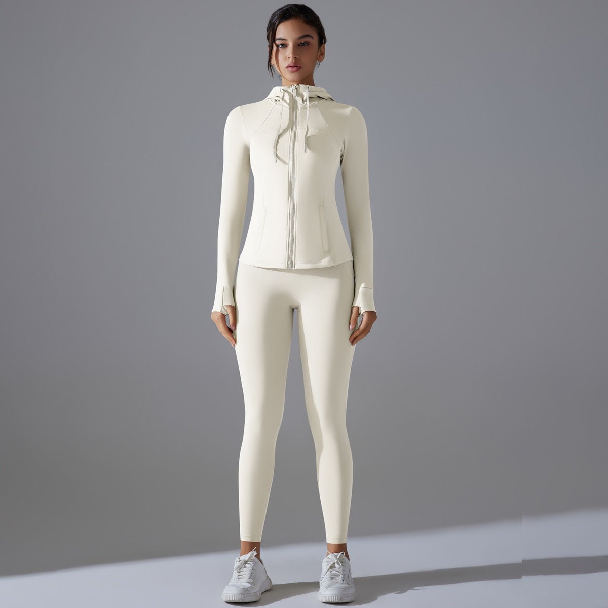 Hooded Zipper Activewear Set - Solbana