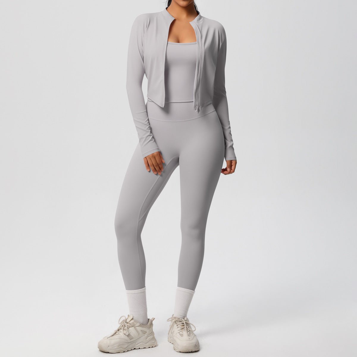 High Waist Nude Feel 3 Piece Yoga Set - Solbana