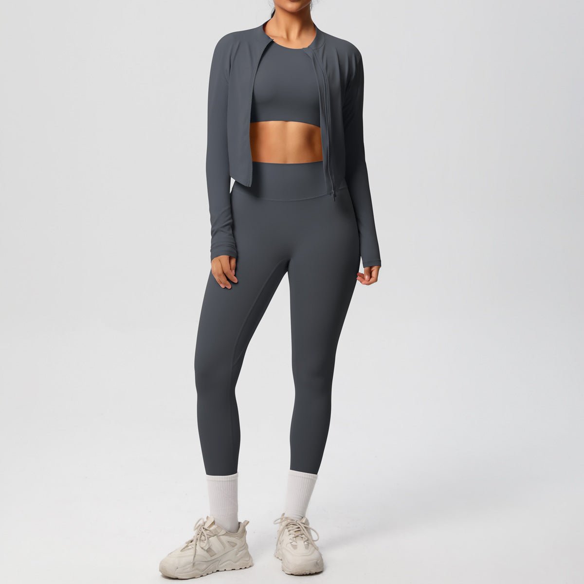 3 Piece Yoga Set with Jacket and Top - Solbana