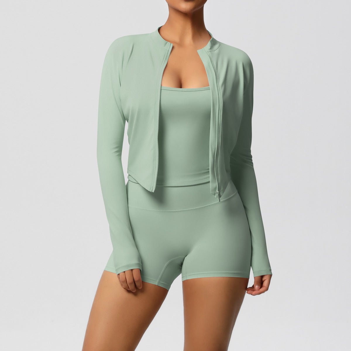 Seamless Nude Feel Three Piece Workout Set - Solbana