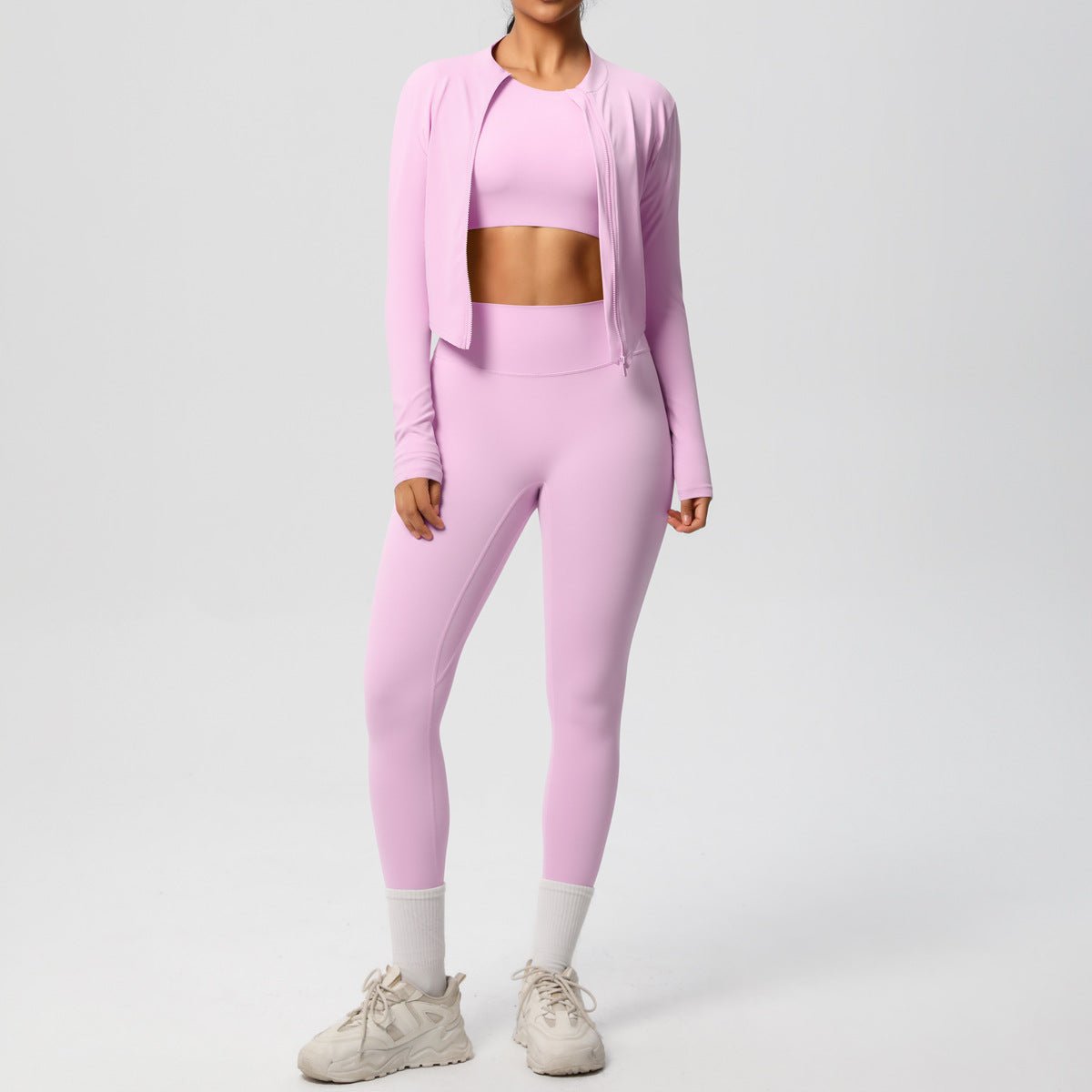 3 Piece Yoga Set with Jacket and Top - Solbana