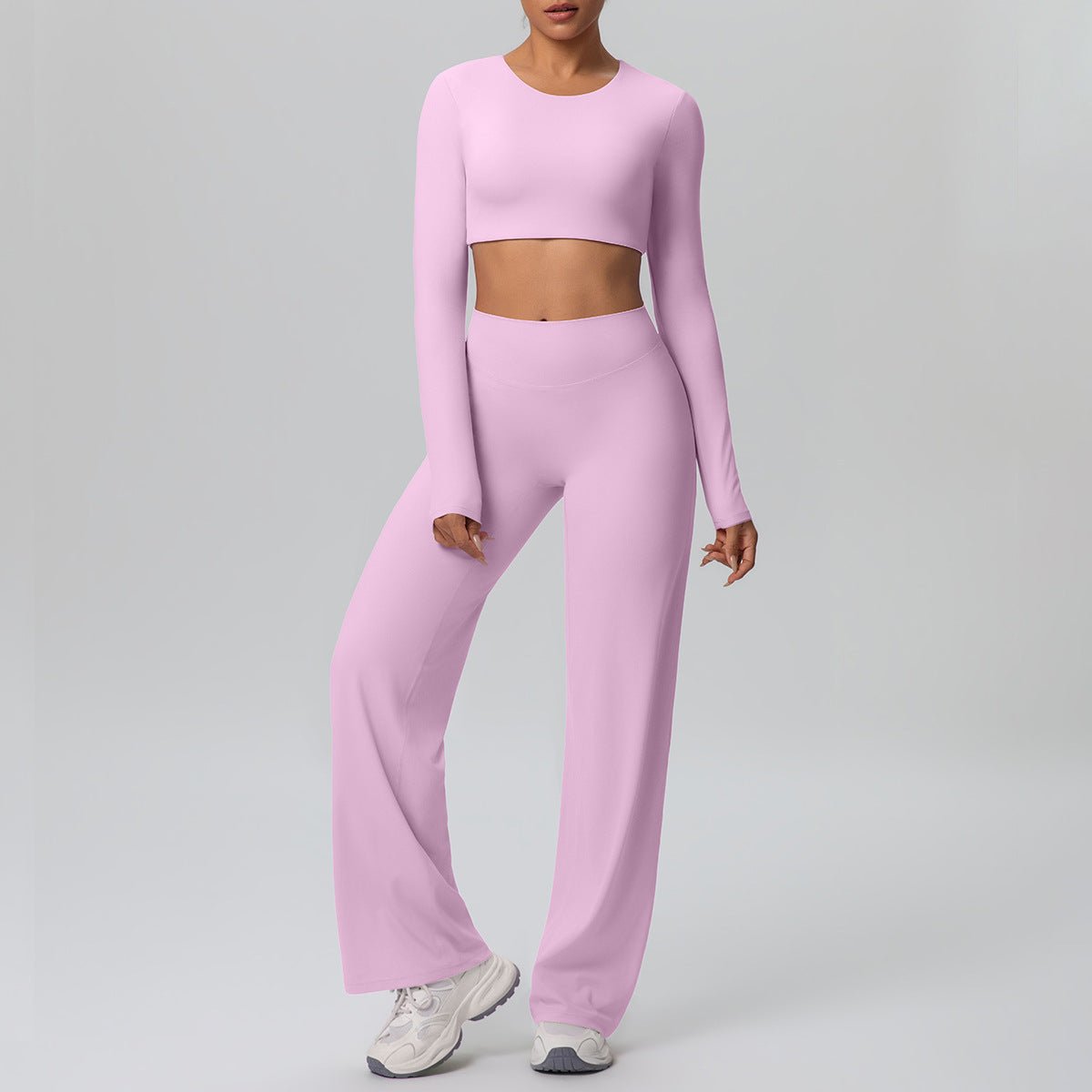 Long Sleeve Breathable Yoga Set with Chest Pad - Solbana