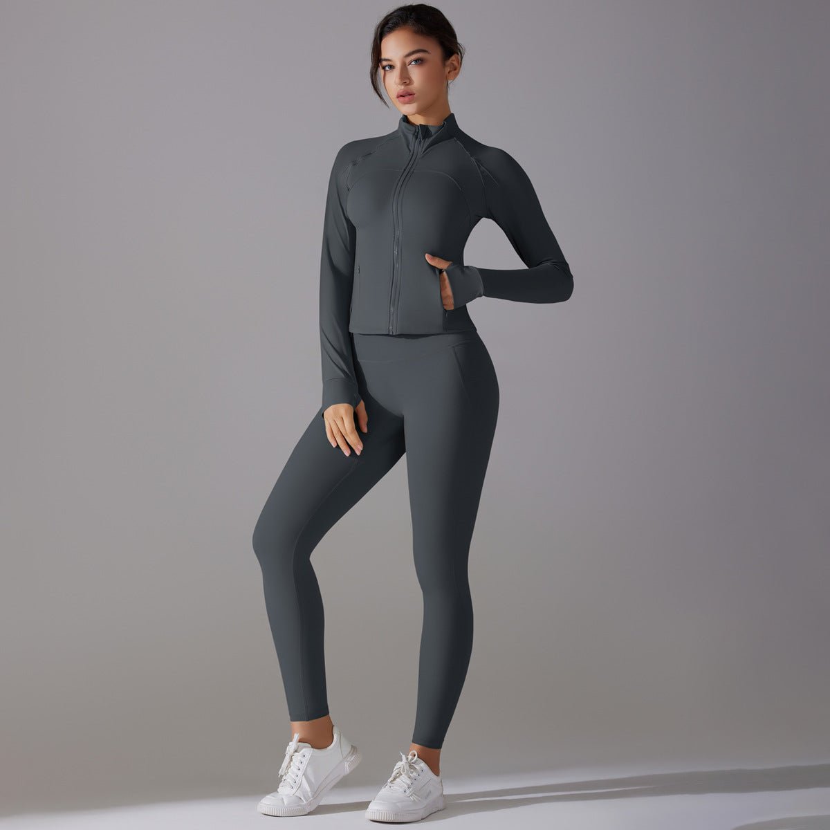 Slim Fit Zip - Up Yoga Set - Solbana