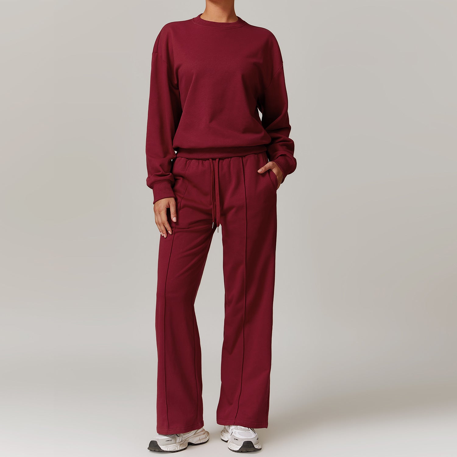 High Waist Wide Leg Workout Lounge Set - Solbana