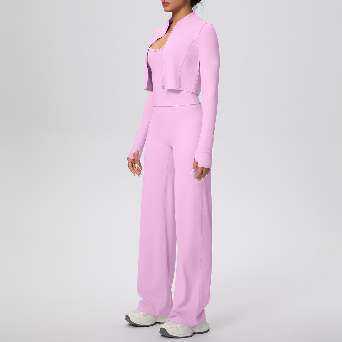 Three Piece Zip Workout Set - Solbana