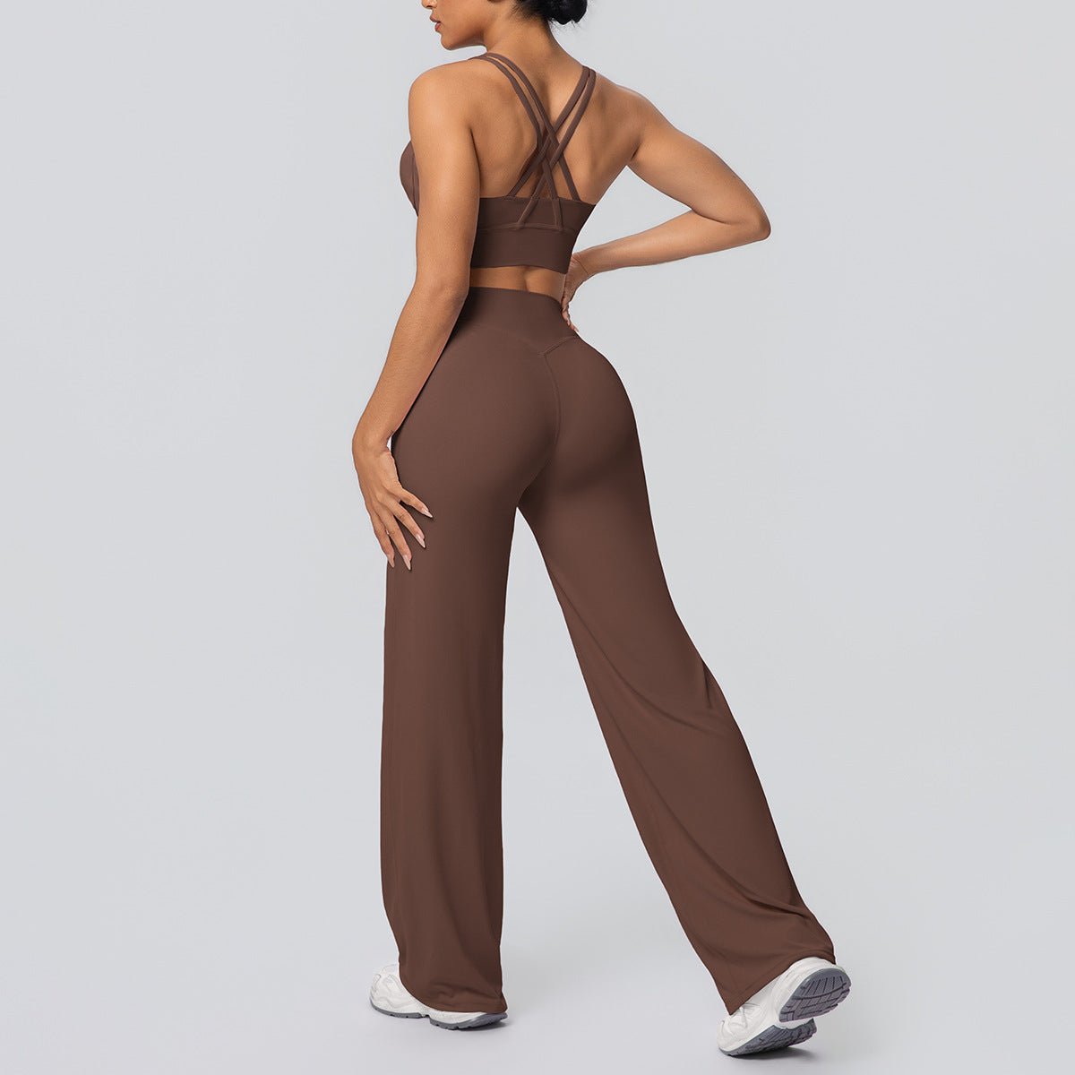 Cross Strap Backless Yoga Set - Solbana