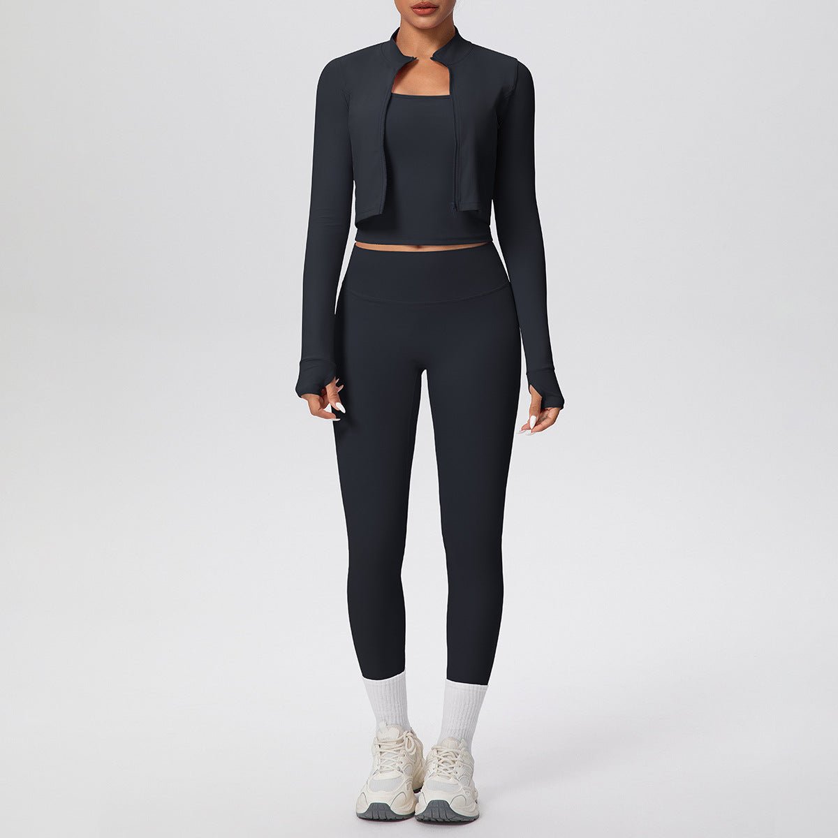 Solid Color 3 Piece Yoga Workout Set - Solbana