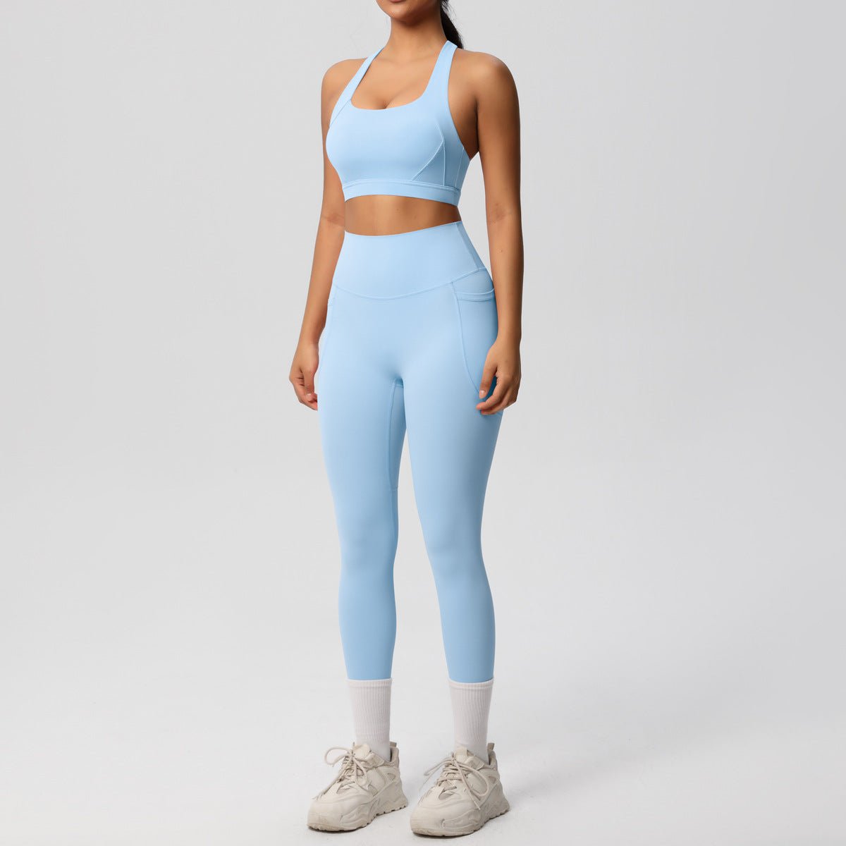 Shockproof Yoga Vest & Pocket Pants Set - Solbana