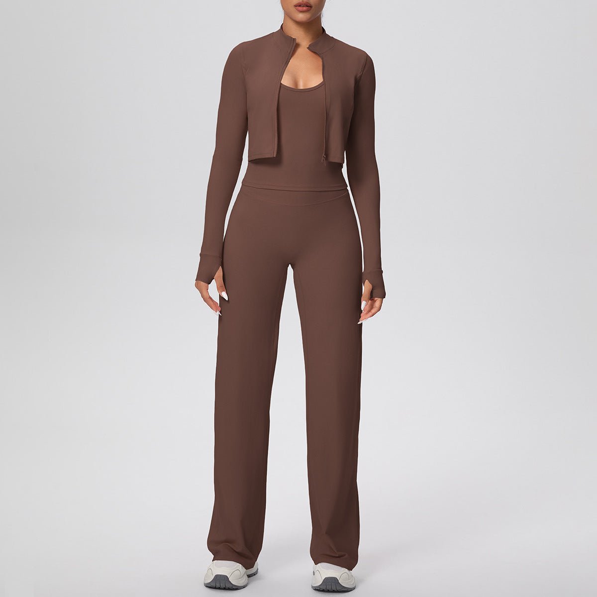 Three Piece Zip Workout Set - Solbana