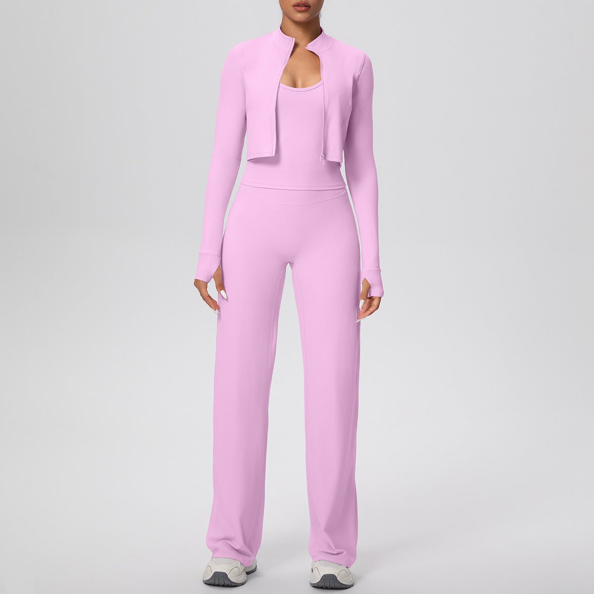Three Piece Zip Workout Set - Solbana