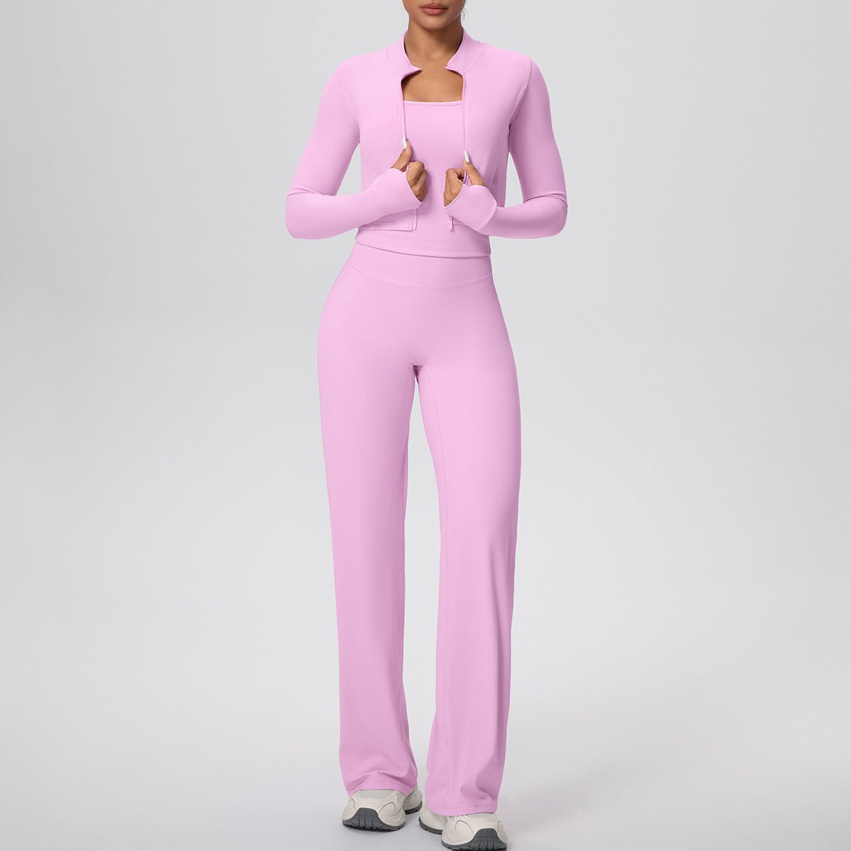 Solid Color 3 Piece Yoga Workout Set - Solbana
