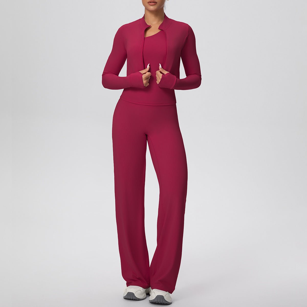 Women's Zip Yoga 3 Piece Workout Set - Solbana