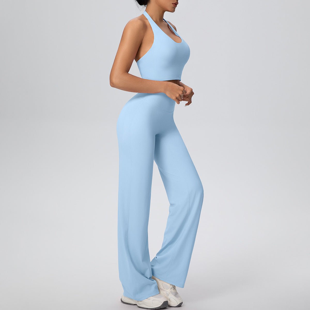 Halter Yoga Set with Straight Fit Trousers - Solbana