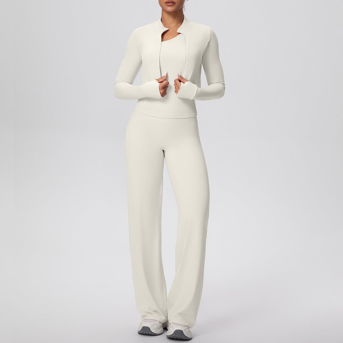 Women's Zip Yoga 3 Piece Workout Set - Solbana
