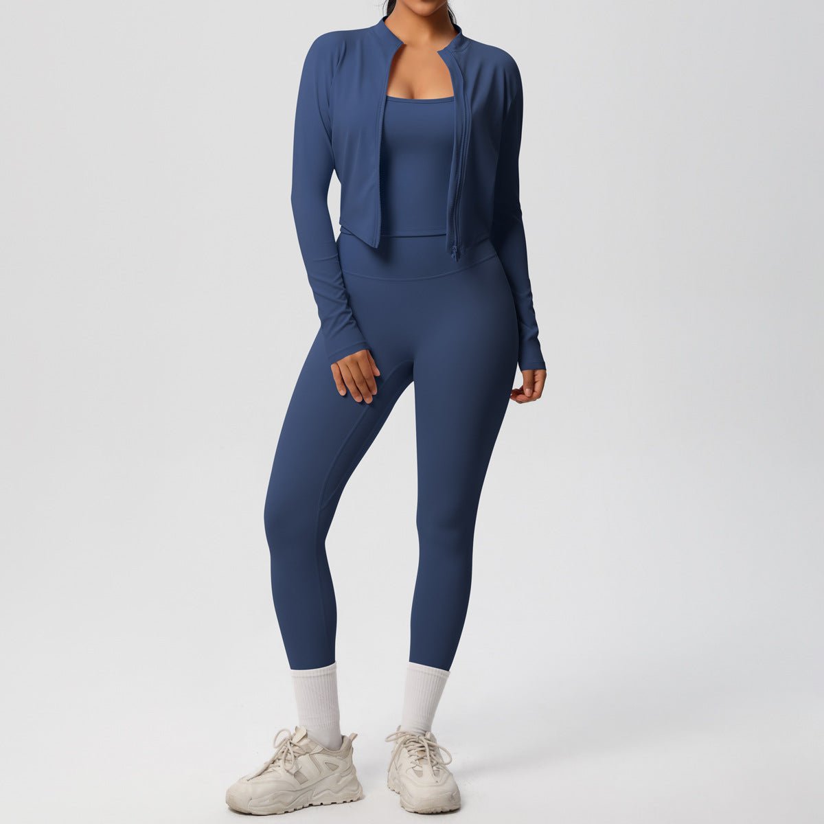 High Waist Nude Feel 3 Piece Yoga Set - Solbana