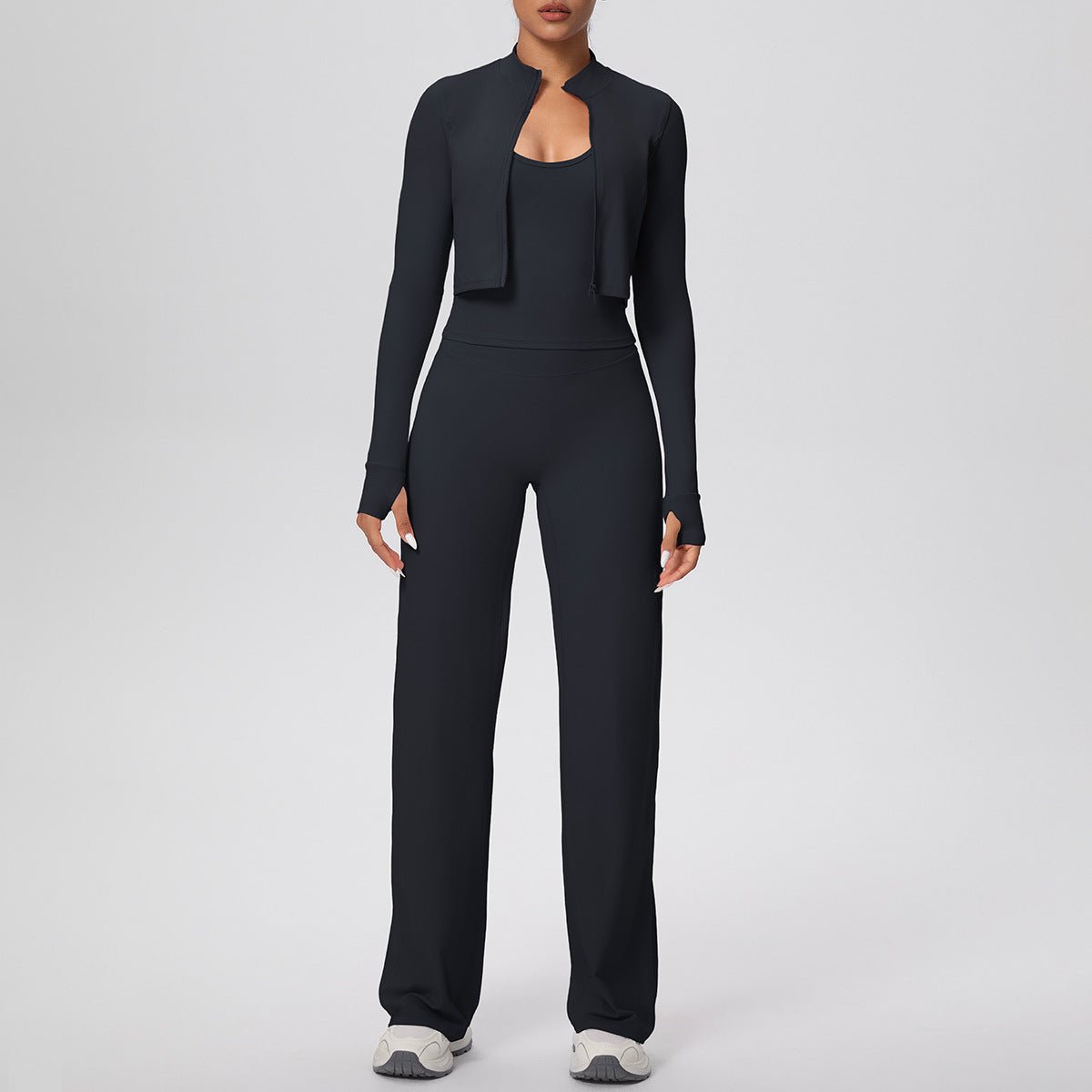 Three Piece Zip Workout Set - Solbana