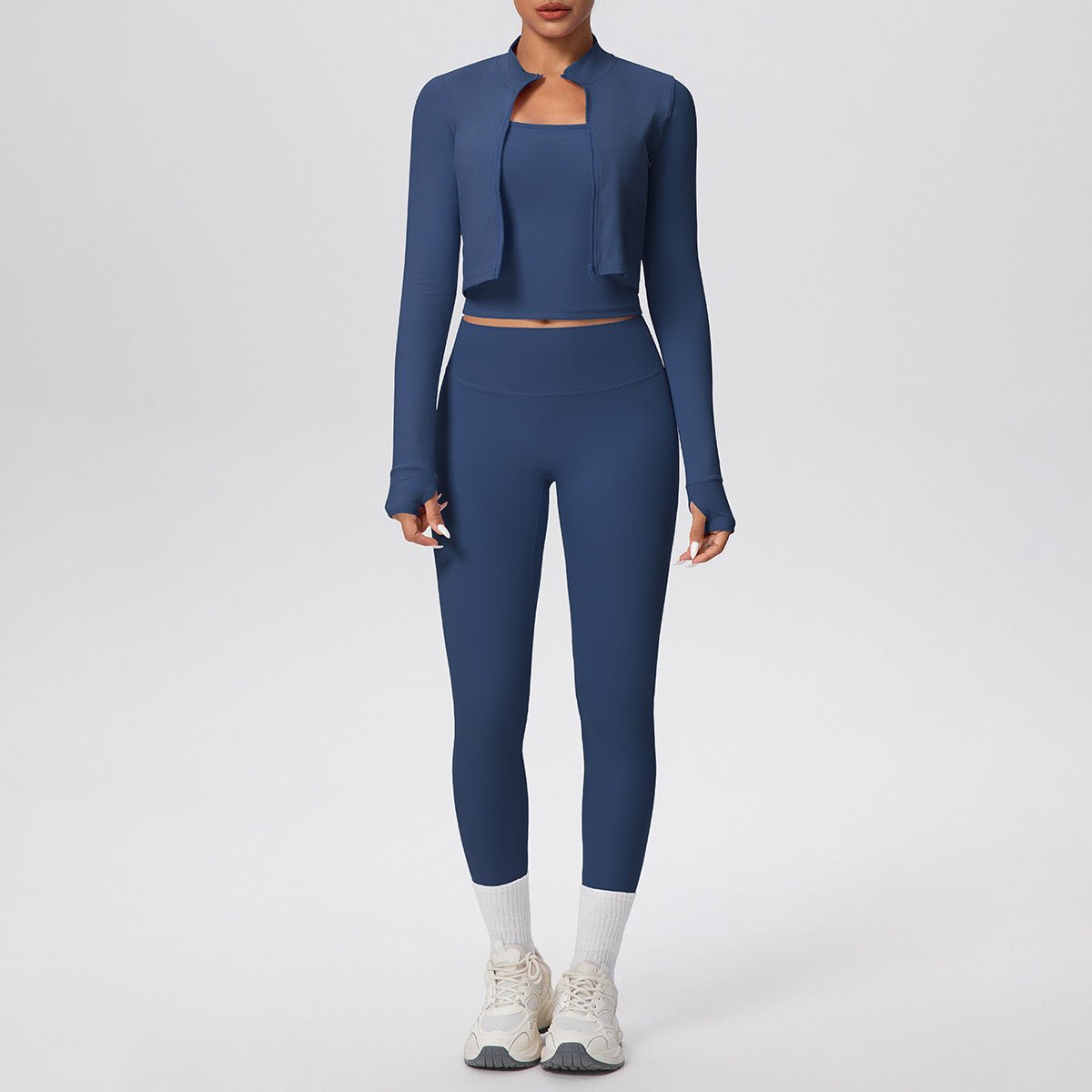 Solid Color 3 Piece Yoga Workout Set - Solbana